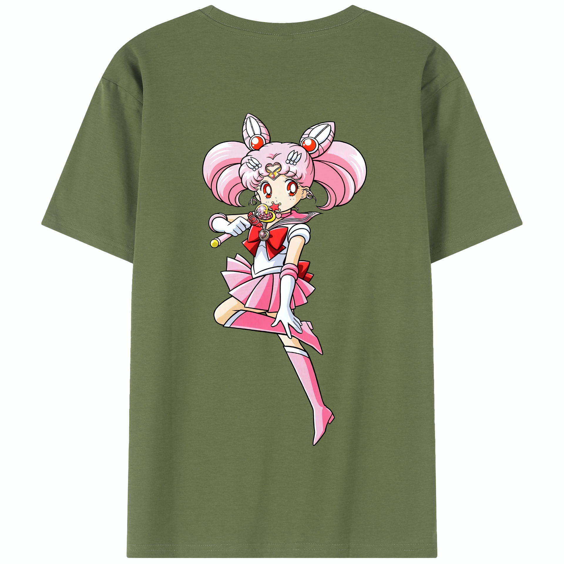 （画像用） 美少女戦士セーラームーン ちびうさ Sailor Moon Chibiusa Tsukino Usagi Small Lady Serenity 綿100％半袖Tシャツ（背面プリント）